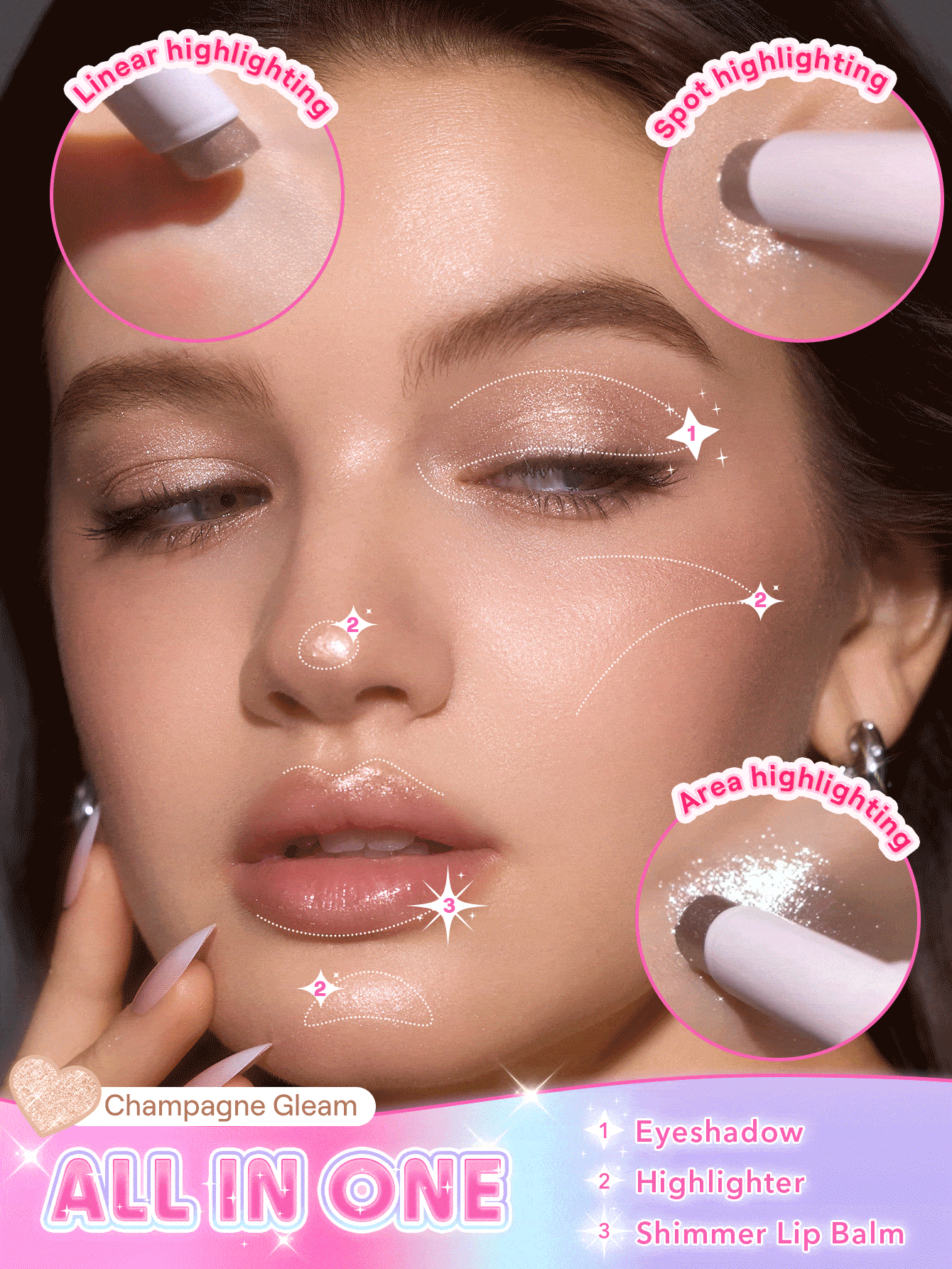 🌺Last 3 hours 85% off⏰Starlit Silver Crystal Jelly Glaze Stick – Instant 3-In-1 Glow