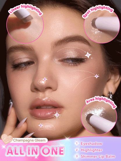 🌺Last 3 hours 85% off⏰Starlit Silver Crystal Jelly Glaze Stick – Instant 3-In-1 Glow