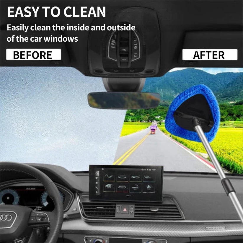 Car Windshield Cleaning Tool Set – Uitschuifbaar & 180° Draaibaar