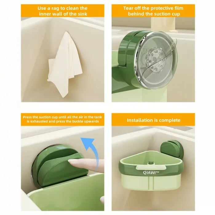 QIAWI™-Suction Cup Sink Corner Rack