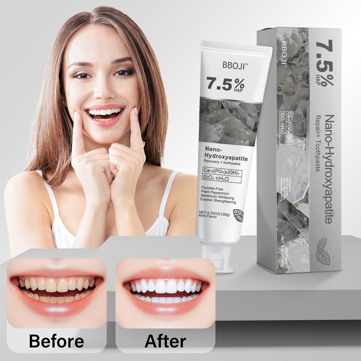 🔥 Final Day 60% OFF 🔥BBOJI™- Fluoride-Free Hydroxyapatite Toothpaste