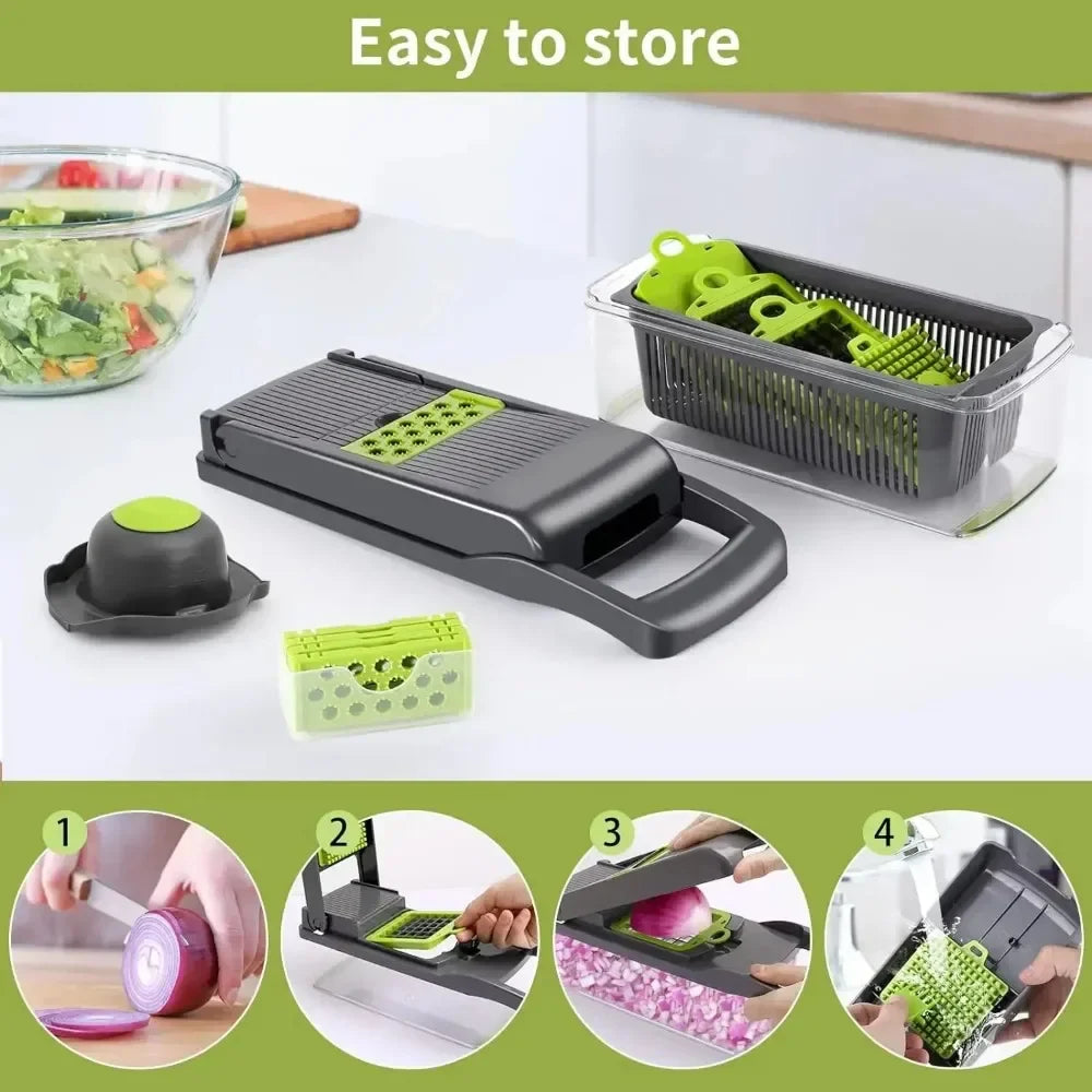 QIAWI ™ – Vegetable Chopper | Easy Veggie Slicer & Food Dicer for Fast Meal Prep