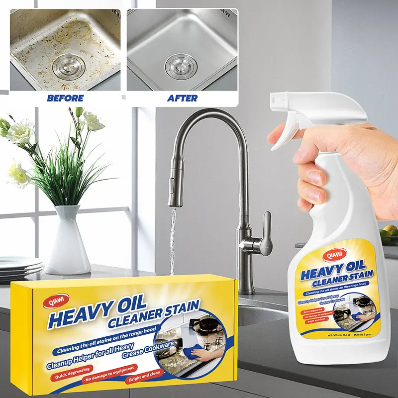 QIAWI Multi-Purpose Cleaner- Effective Multi-Purpose Cleaner with Spray Nozzle Spray for Kitchen, Household, Oven, Stove, Range Hood, Sink